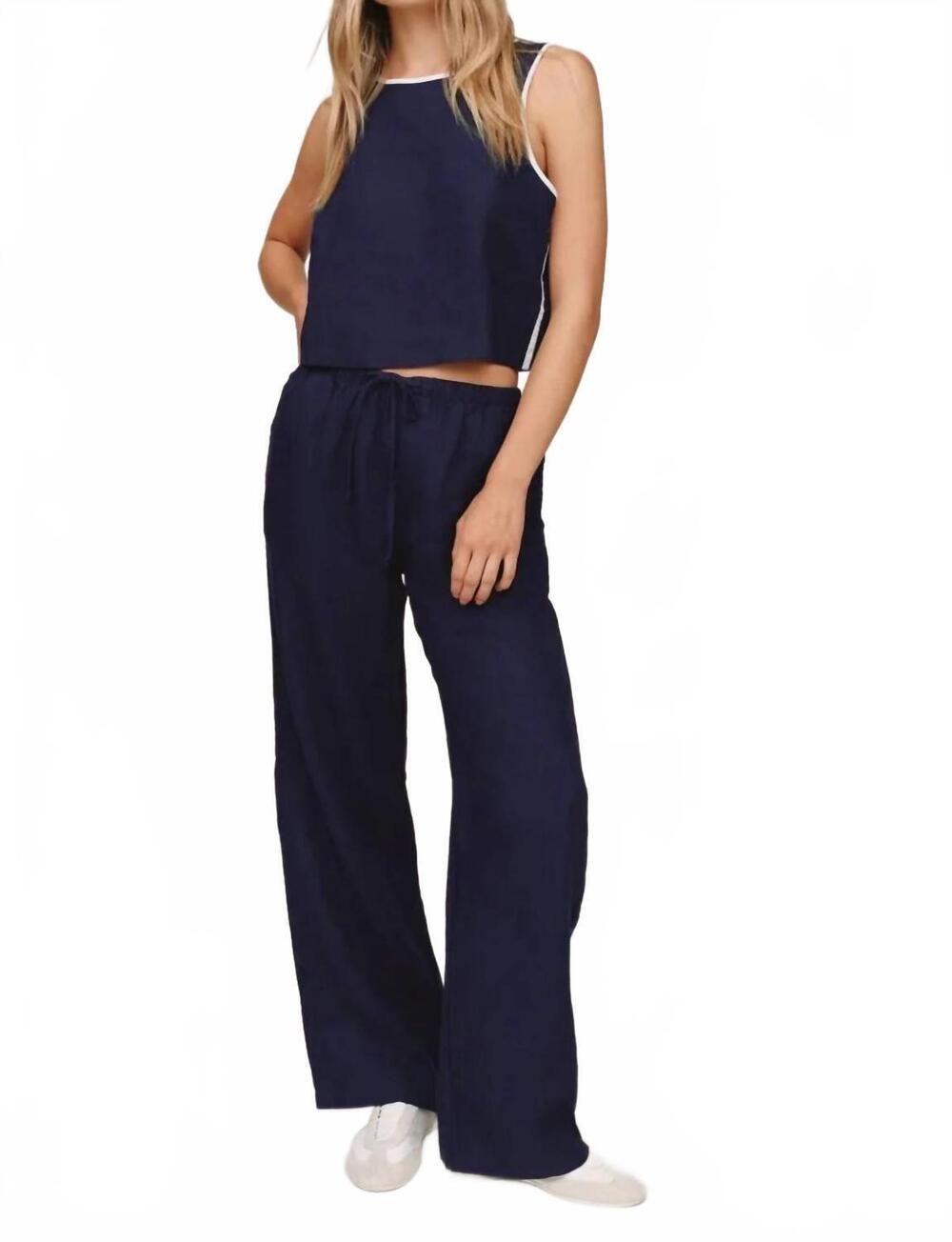 NEW BELLA DAHL sport stripe pants in nautical night